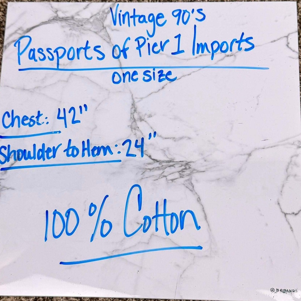 Vtg Passports Pier 1 Imports Patchwork Ikat Cotton Vest Metal Buttons Grandma - Picture 5 of 7